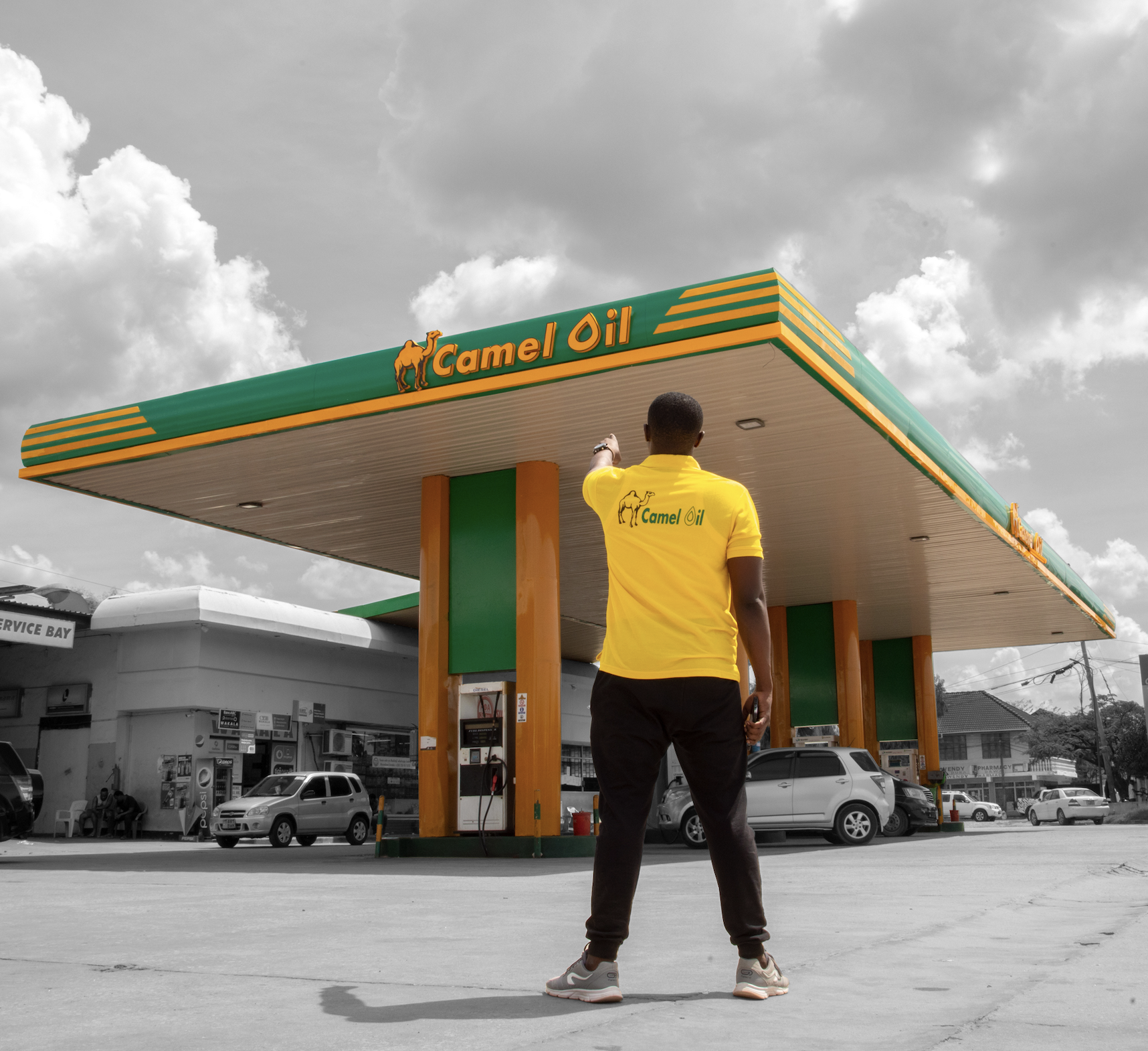 Camel Oil Staff at Station